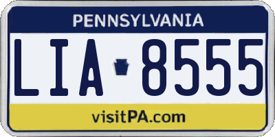 PA license plate LIA8555