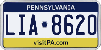 PA license plate LIA8620