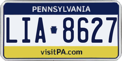 PA license plate LIA8627