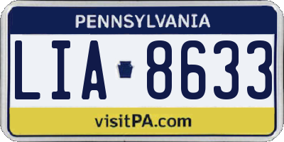 PA license plate LIA8633