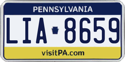 PA license plate LIA8659