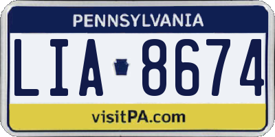 PA license plate LIA8674