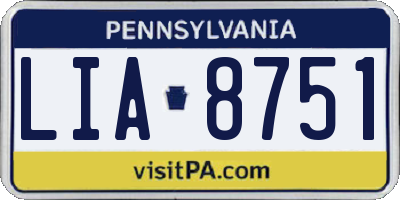 PA license plate LIA8751