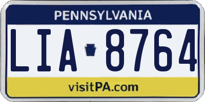 PA license plate LIA8764