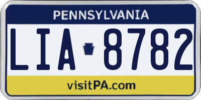 PA license plate LIA8782