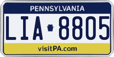 PA license plate LIA8805