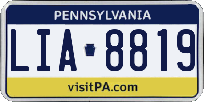 PA license plate LIA8819
