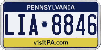 PA license plate LIA8846