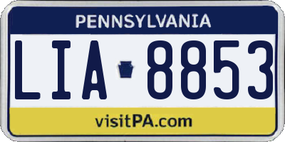 PA license plate LIA8853