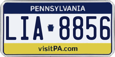 PA license plate LIA8856