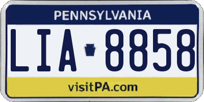 PA license plate LIA8858