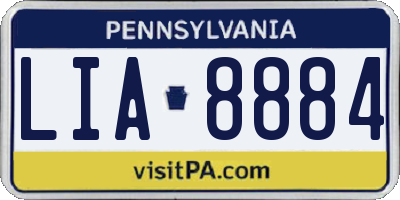 PA license plate LIA8884