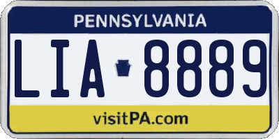 PA license plate LIA8889