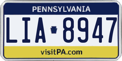 PA license plate LIA8947