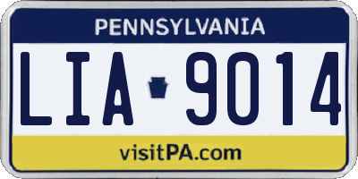 PA license plate LIA9014