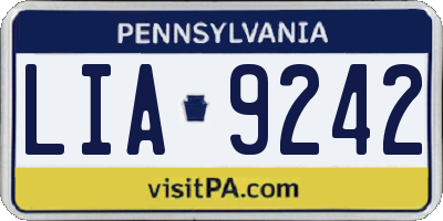 PA license plate LIA9242