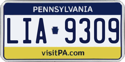 PA license plate LIA9309