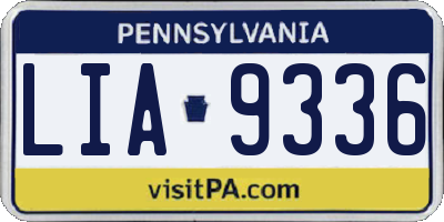 PA license plate LIA9336