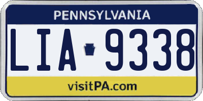 PA license plate LIA9338