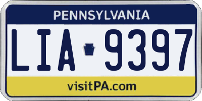 PA license plate LIA9397