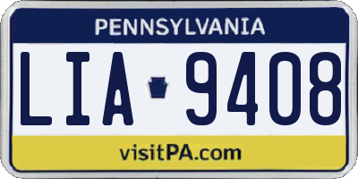 PA license plate LIA9408