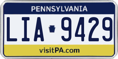 PA license plate LIA9429