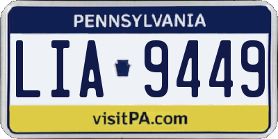 PA license plate LIA9449