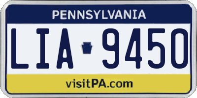 PA license plate LIA9450