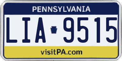 PA license plate LIA9515
