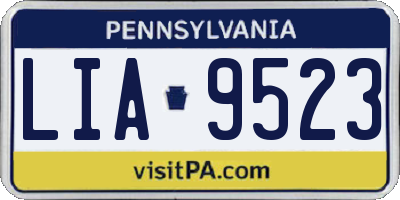PA license plate LIA9523