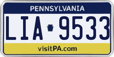 PA license plate LIA9533