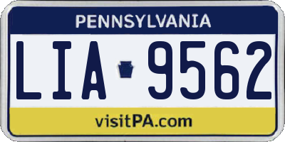PA license plate LIA9562