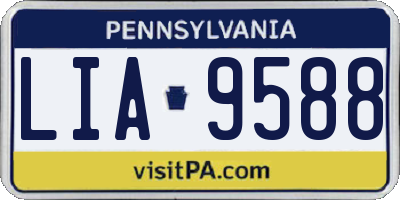 PA license plate LIA9588