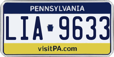 PA license plate LIA9633