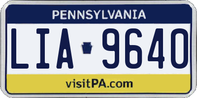 PA license plate LIA9640