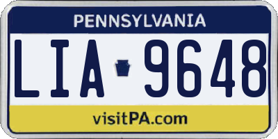 PA license plate LIA9648