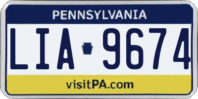 PA license plate LIA9674