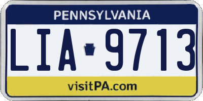 PA license plate LIA9713