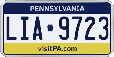 PA license plate LIA9723