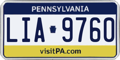 PA license plate LIA9760