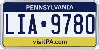 PA license plate LIA9780