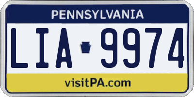 PA license plate LIA9974