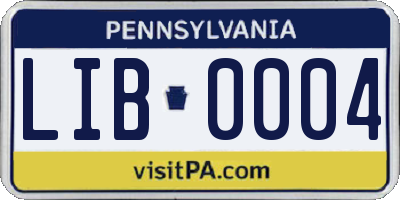 PA license plate LIB0004