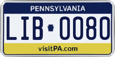 PA license plate LIB0080