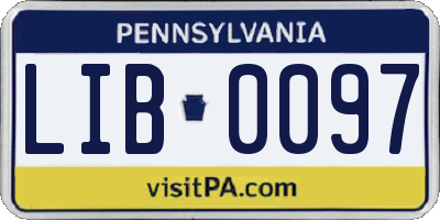 PA license plate LIB0097