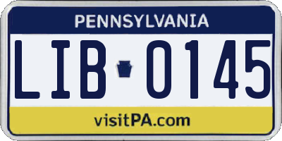 PA license plate LIB0145