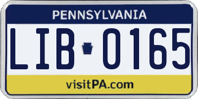 PA license plate LIB0165