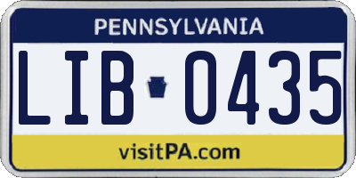 PA license plate LIB0435