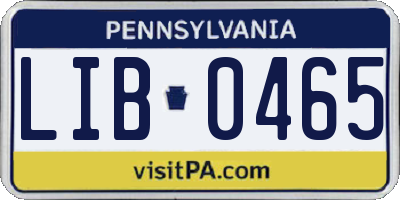 PA license plate LIB0465