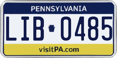 PA license plate LIB0485